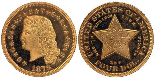 Flowing Hair Stella Gold Coin